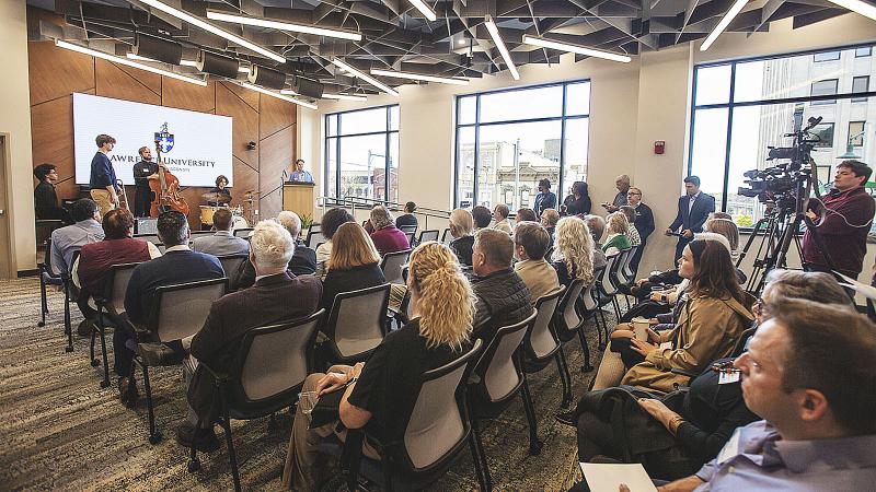 Musical quartet at opening of B&E Center