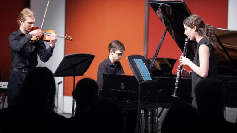 Conservatory students took the Conservatory 150th celebration to New York City at the Manhattan School of Music. As part of the Conservatory student experience, music performance majors are often invited to perform at special events worldwide. 
