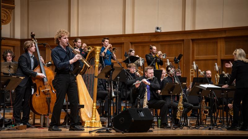 The Lawrence University Jazz Ensemble performs under the direction of Patty Darling.