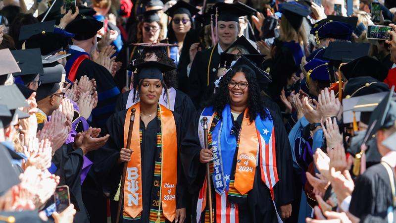 Student procession at Commencement 2024