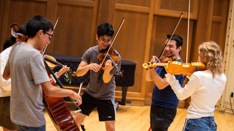 Students practice during last year's Lawrence Summer Music Institute.