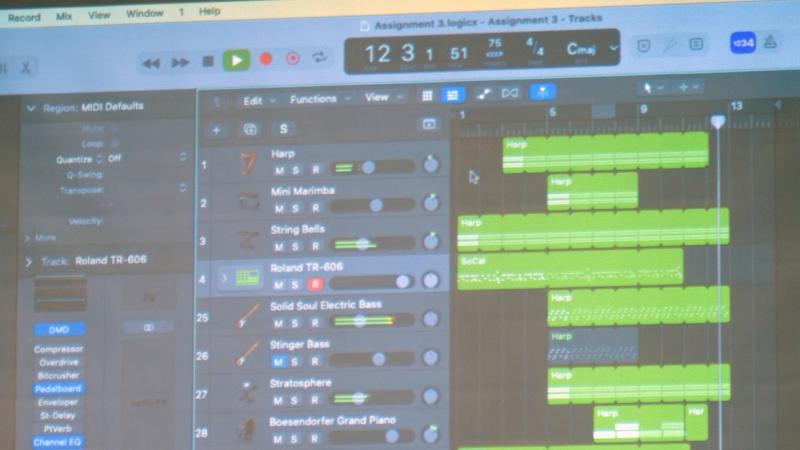 Screen display of a multitrack Logic session.