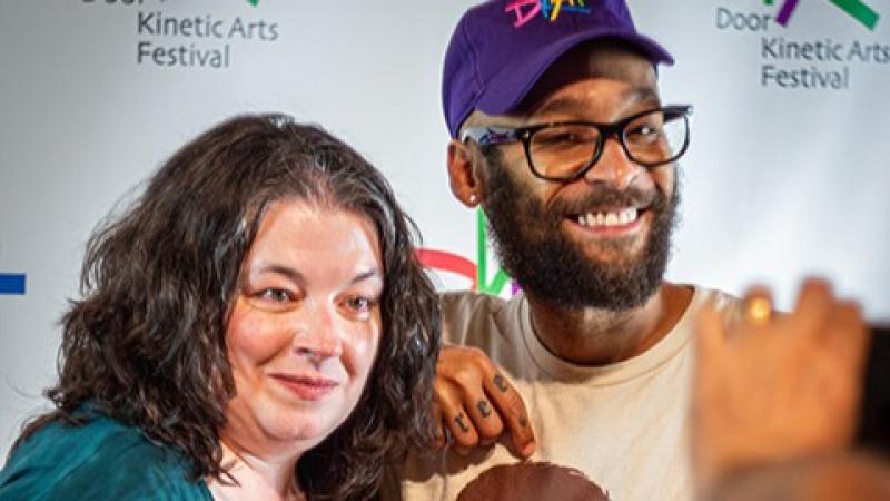 Photo of Michelle McQuade Dewhirst, artistic director of the Weidner Philharmonic, and Jumaane Taylor, artistic director of the Chicago Human Rhythm Project