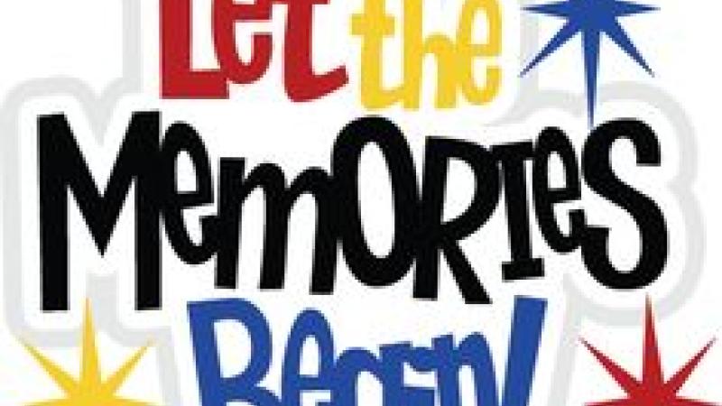 "let the memories begin" in fun font