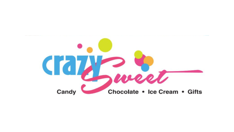 Logo with blue and pink letters that read Crazy Sweet