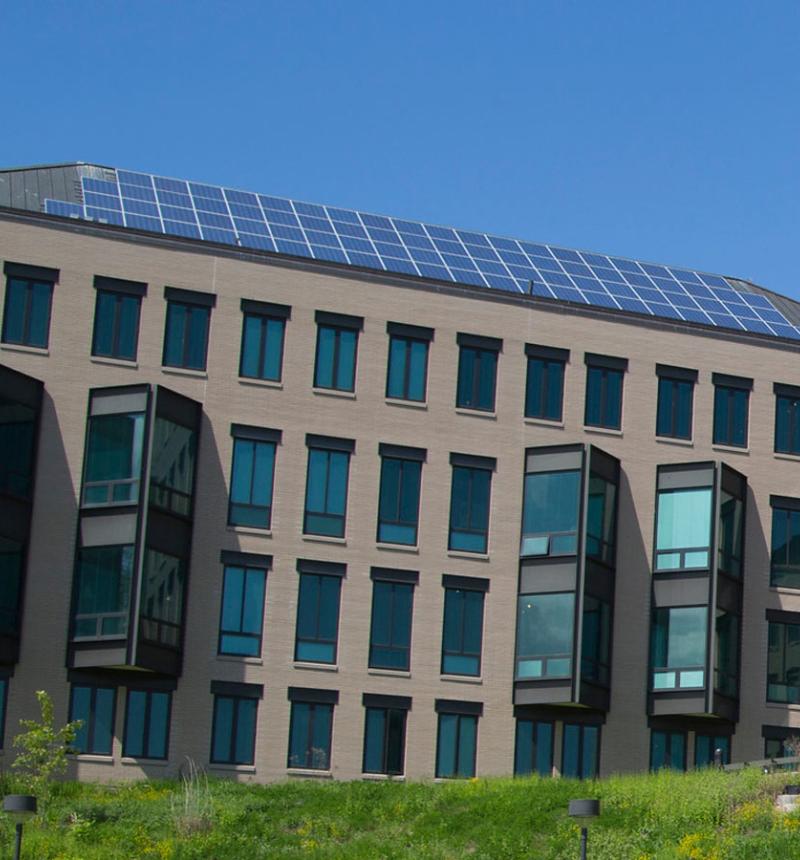 Solar panels on Hiett Hall roof