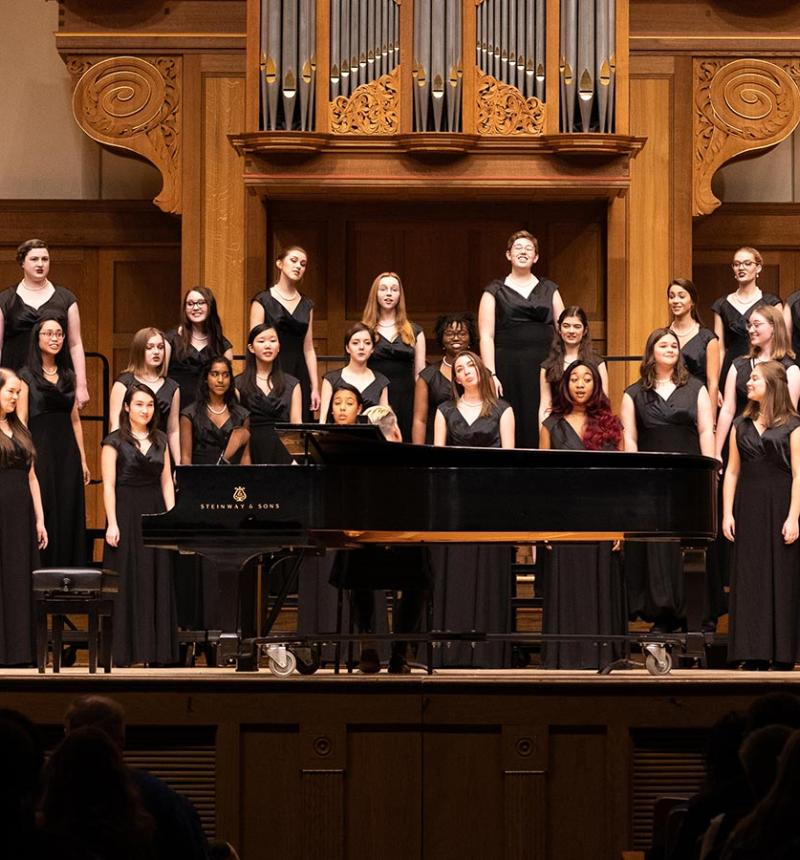 LU Concert Choir performing in Memorial Chapel