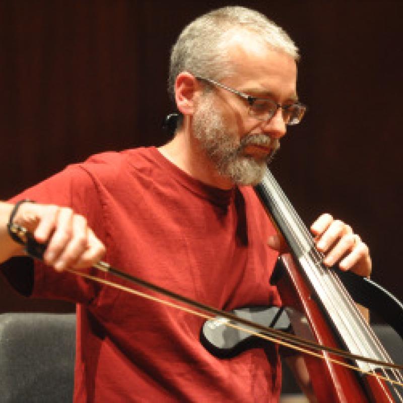 Matt Turner performing on cello.