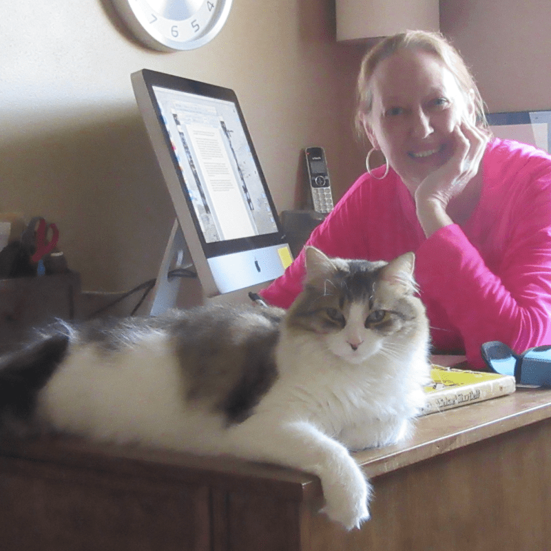 Jacque Troy at home with Leon