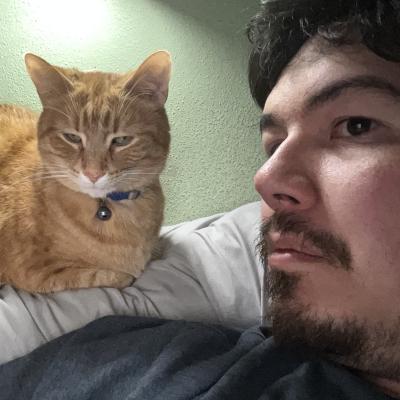 Tim Walz with cat