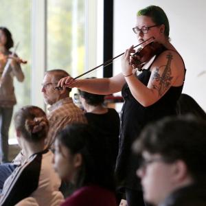 “Ten Thousand Birds” performed Oct. 13 in the Warch Campus Center. It was moved indoors due to inclement weather. It also was performed outdoors at the Green Bay Botanical Gardens and at Bjorklunden in Door County. 