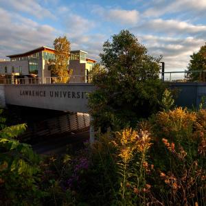 Warch Campus Center at sunset