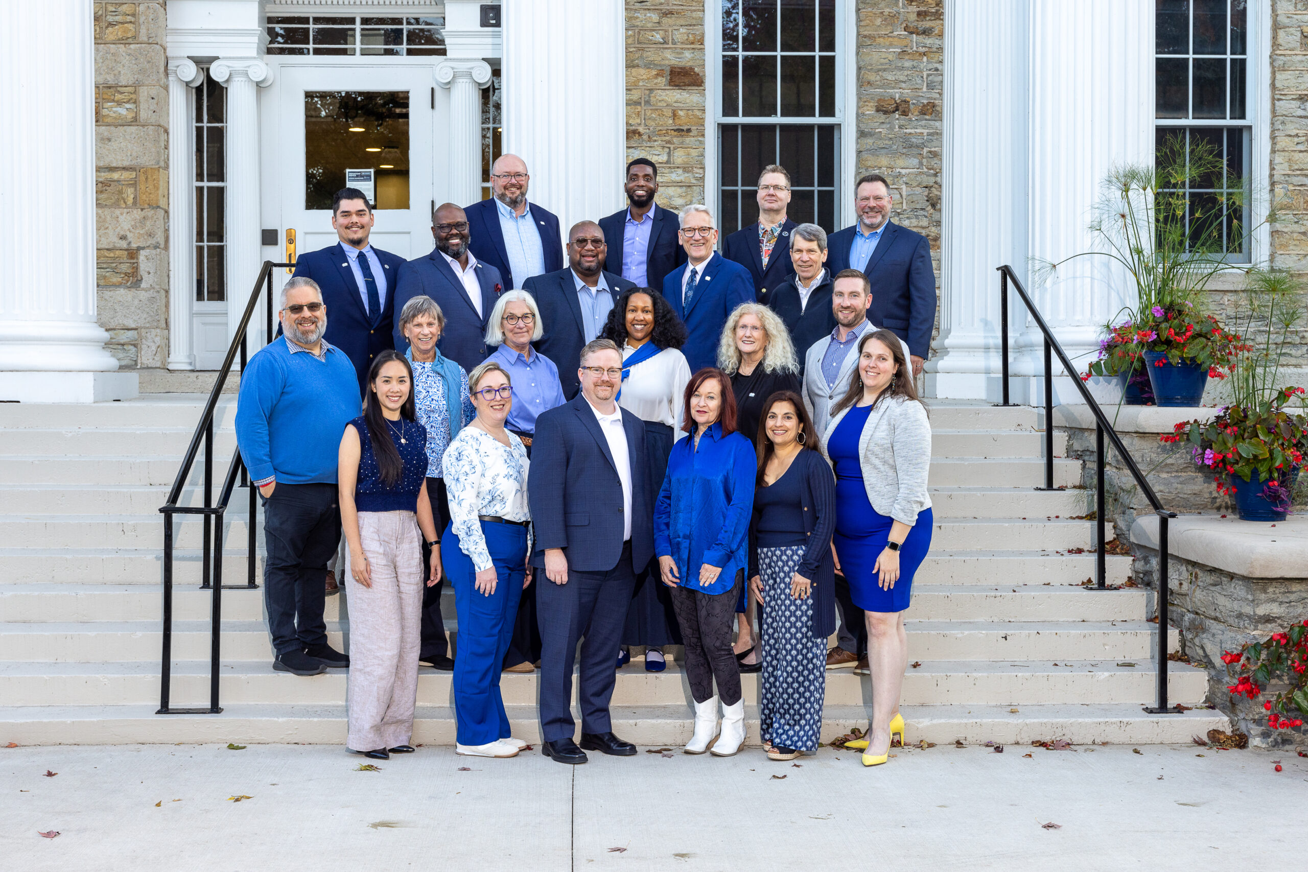 Members of the 2026-27 LUAA stand on the steps of Main Hall